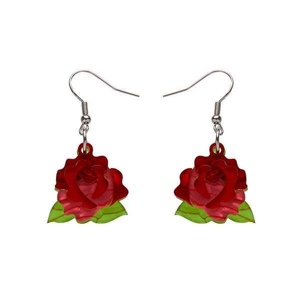 Erstwilder - Budding Romance Rose Drop Earrings (Red) - A Fuller Bloom (2019)