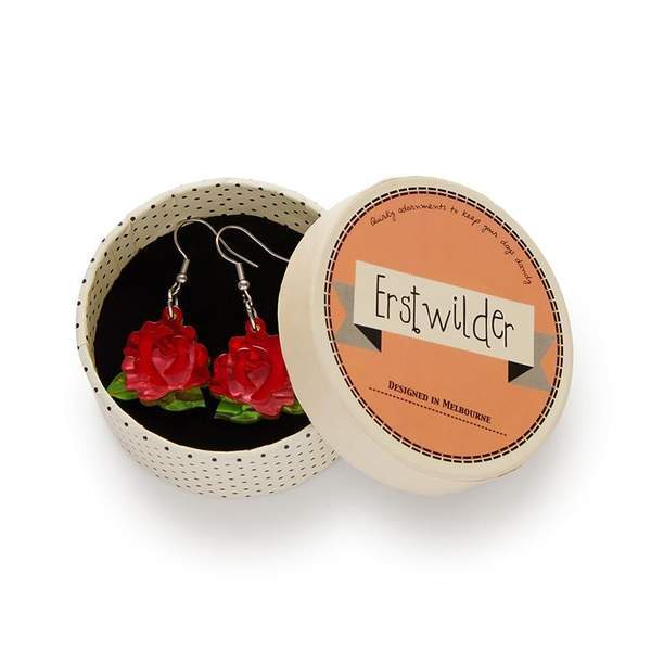 Erstwilder - Budding Romance Rose Drop Earrings (Red) - A Fuller Bloom (2019)