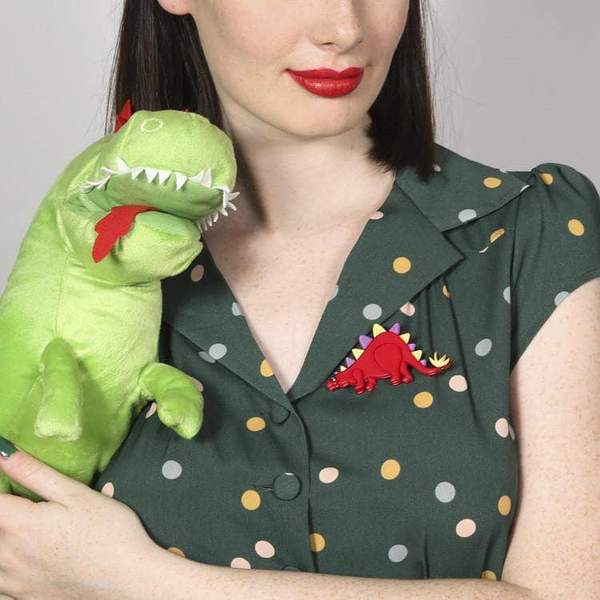 Erstwilder - Scotty The Stegosaurus Brooch (Red) - Erstwildersaurus (2016)