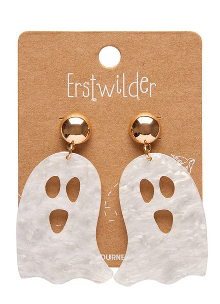 Erstwilder - Ghost Ripple Statement Earrings - White