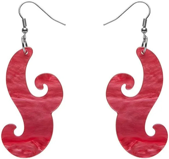 Erstwilder -  Nouveau Ripple Resin Drop Earrings - Pink