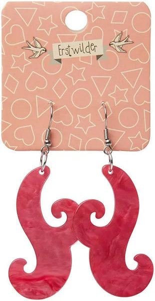 Erstwilder -  Nouveau Ripple Resin Drop Earrings - Pink