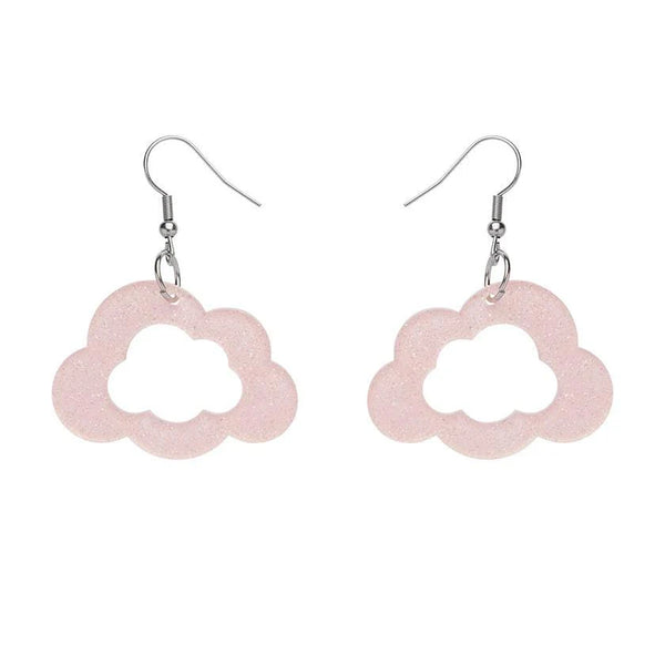 Erstwilder - Cloud Glitter Resin Drop Earrings - Pink