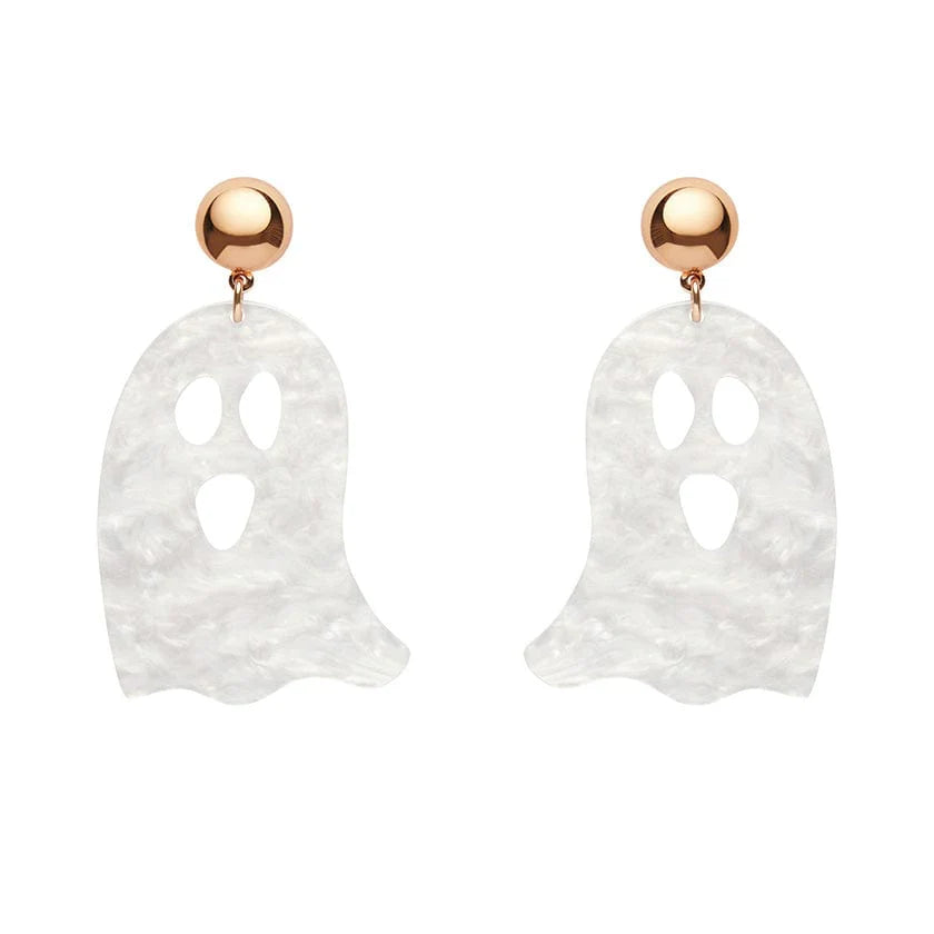 Erstwilder - Ghost Ripple Statement Earrings - White