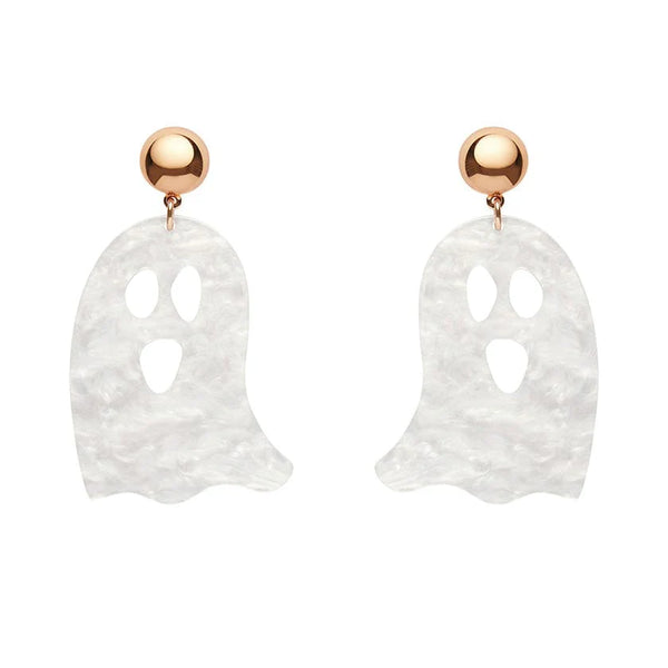 Erstwilder - Ghost Ripple Statement Earrings - White