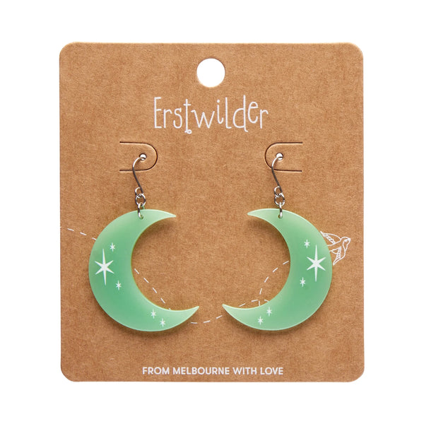Erstwilder - Half Moon Drop Earrings - Glow in the Dark