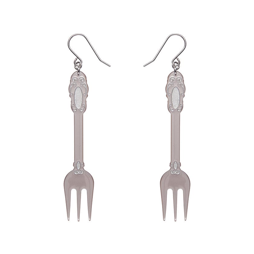 Erstwilder - Fork, Please! Drop Earrings - Silver  - Katherine Sabbath (2024)