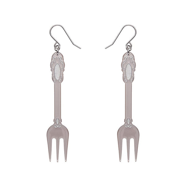 Erstwilder - Fork, Please! Drop Earrings - Silver  - Katherine Sabbath (2024)