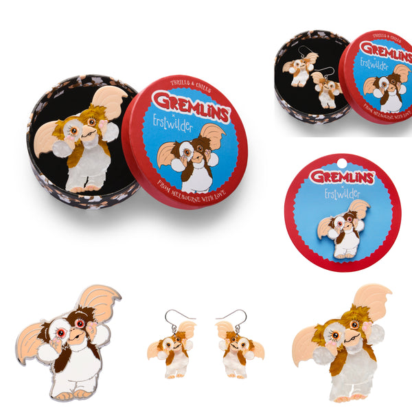 Erstwilder - Gizmo Gift Bundle - Gizmo Brooch + Earrings + Enamel Pin Gift Pack - Thrills & Chills (2025)
