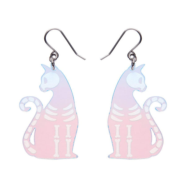 Erstwilder - Bone Kitty Drop Earrings (Iridecent) - Best of Halloween (2024)