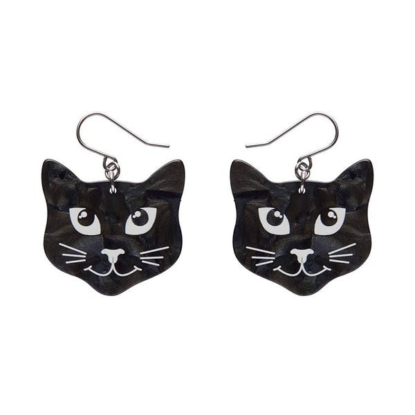 Erstwilder - Black Cat Drop Earrings (Black) - Best of Halloween (2024)