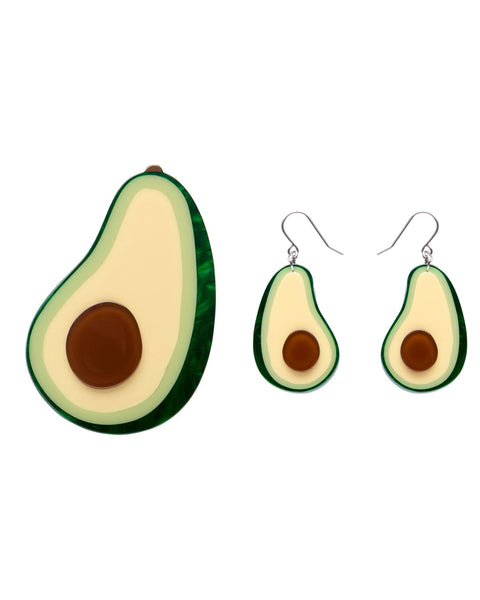 Erstwilder - Avocado Affair Brooch + Avocado Affair Drop Earrings + Brooc Star Brooch + Brocc Star Enamel Pin - In Praise of Veg (2025)