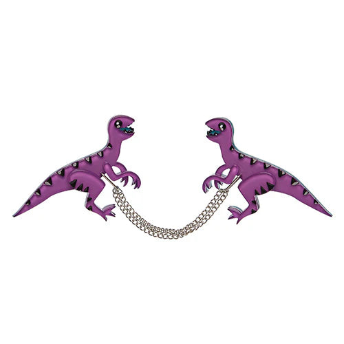 Erstwilder - The Rap Pack Double Brooch Cardigan Clips - Erstwildersaurus (2016)