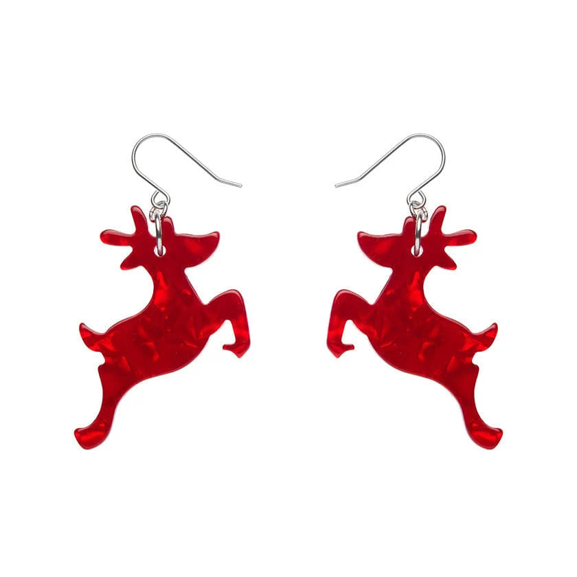 Erstwilder - Reindeer Ripple Drop Earrings - Red