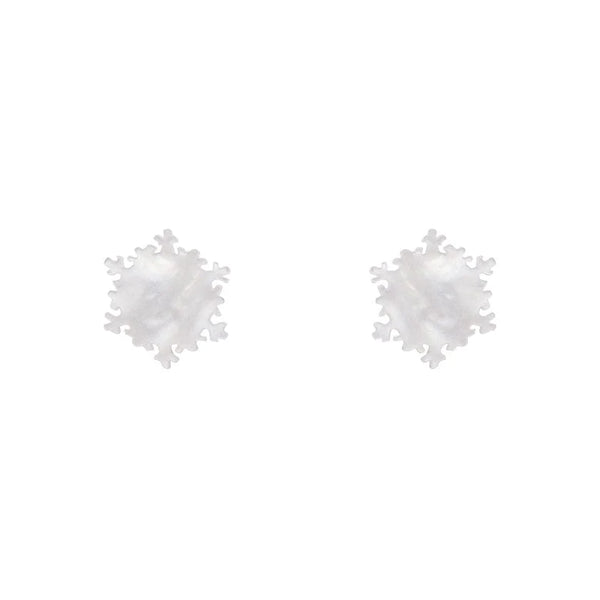 Erstwilder - Snowflake Ripple Stud Earrings - White