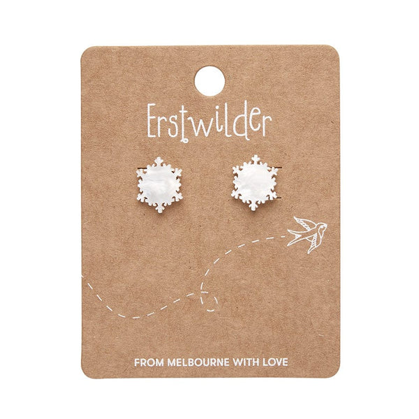 Erstwilder - Snowflake Ripple Stud Earrings - White