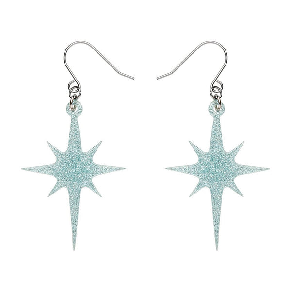 Erstwilder - Atomic Star Glitter Drop Earrings - Blue
