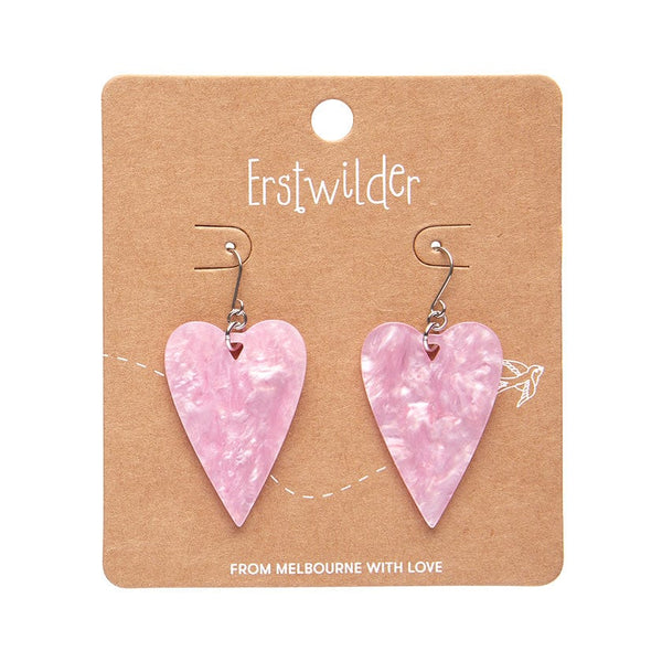 Erstwilder - From the Heart Essential Drop Earrings - Pink
