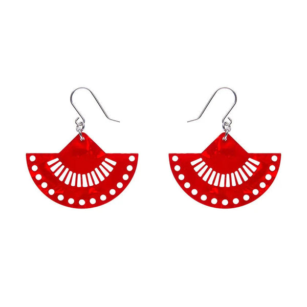 Erstwilder - Boho Fan Essential Drop Earrings - Red