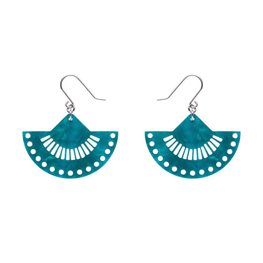 Erstwilder - Boho Fan Essential Drop Earrings - Green
