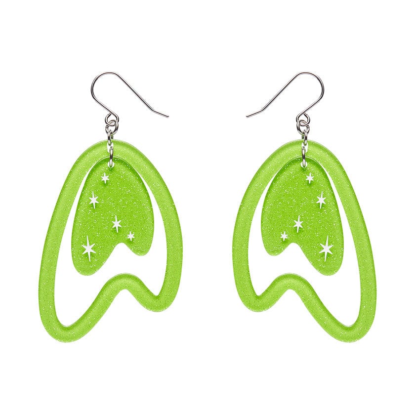 Erstwilder - Atomic Boomerang Drop Earrings - Green