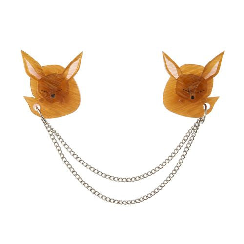 Erstwilder - Sleeping Kit Fox Double Brooch Collar Clips - American Diner 2.0 (2015)