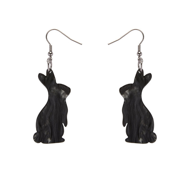 Erstwilder - Bunny Textured Resin Drop Earrings - Black