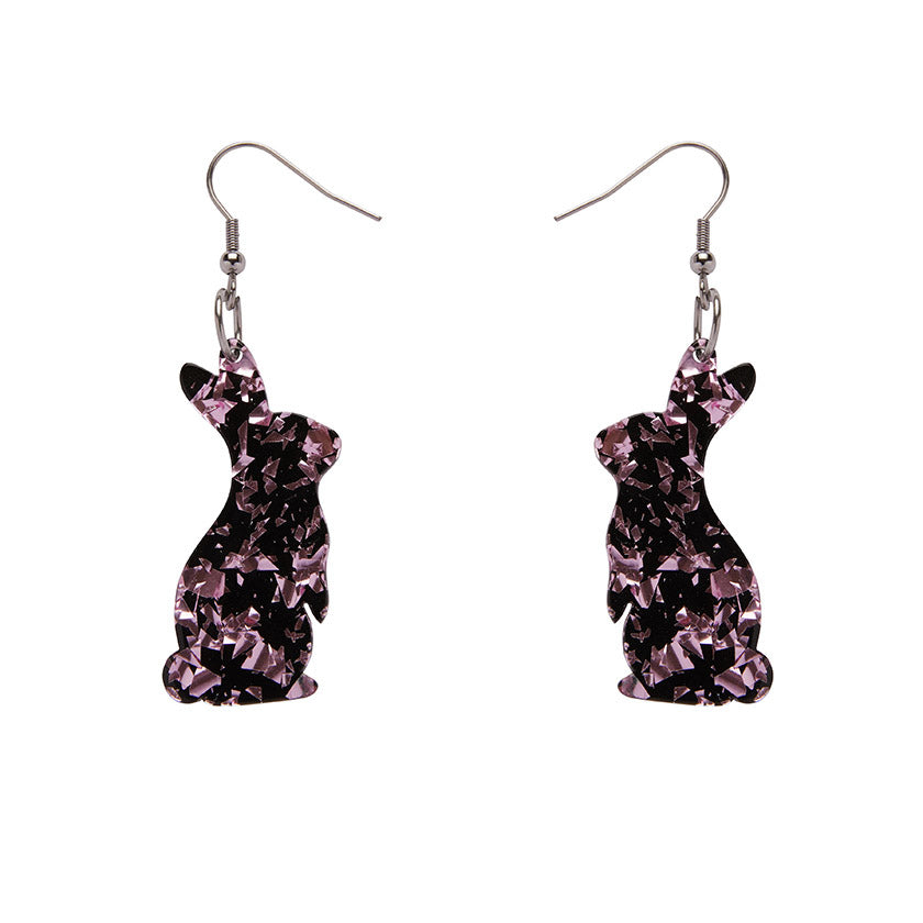 Erstwilder - Bunny Chunky Glitter Resin Drop Earrings - Pink