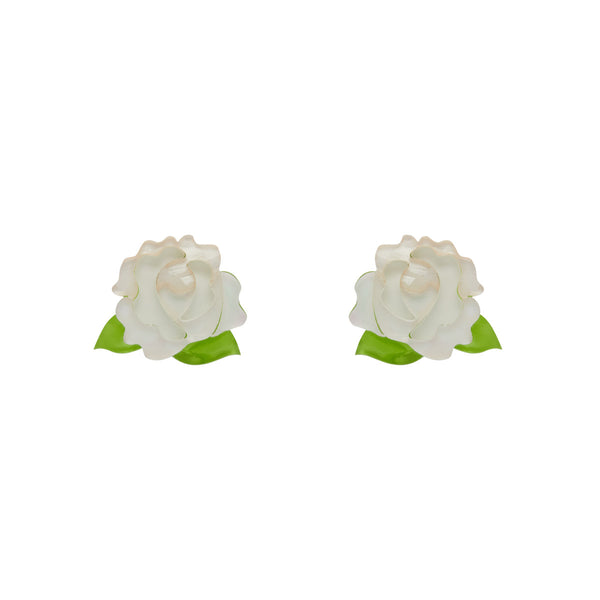 Erstwilder Juliet's Blooms White Rose Earrings - A Fuller Bloom (2019)