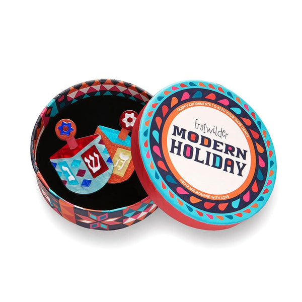 Erstwilder - Great Miracles Dreidel Brooch - Modern Holdiay (2022)
