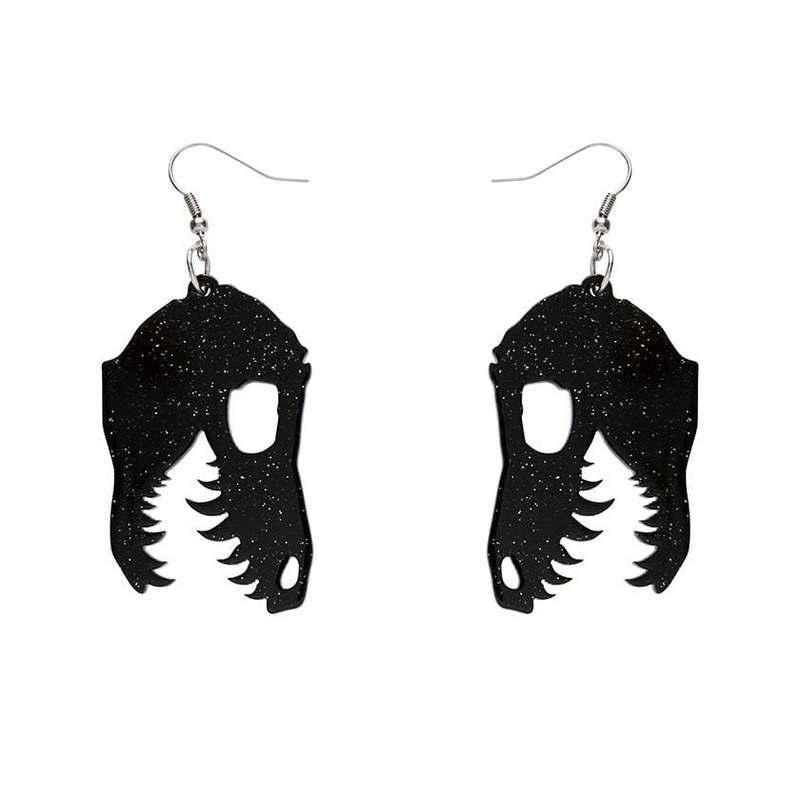 Erstwilder - Fossil Glitter Resin Drop Earrings - Black