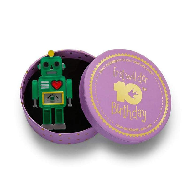 Erstwilder - Nuts and Bolts Vintage Robot Brooch (Green) - 10th Birthday Fan Favorites (2021)