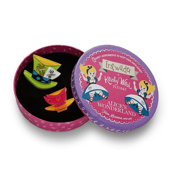 Erstwilder - Mad hatter's Tea Party Double Brooch - Kitschy Witch (2020)