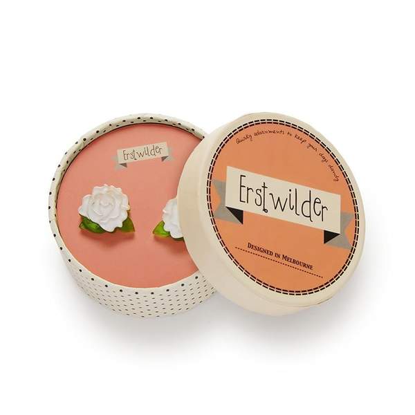 Erstwilder Juliet's Blooms White Rose Earrings - A Fuller Bloom (2019)