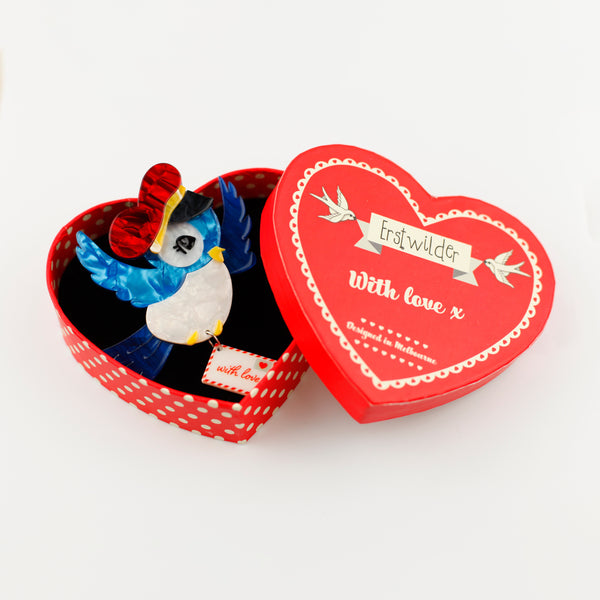 Erstwilder - Special Delivery Bluebird Valentine Brooch - Valentine's Day (2020)