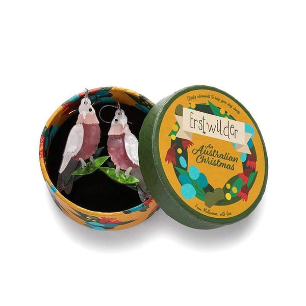 Erstwilder - No Christmas Fool Galah Earrings - An Australian Christmas (2021)