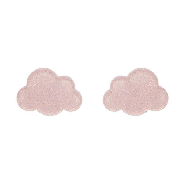Erstwilder - Cloud Glitter Resin Stud Earrings - Pink