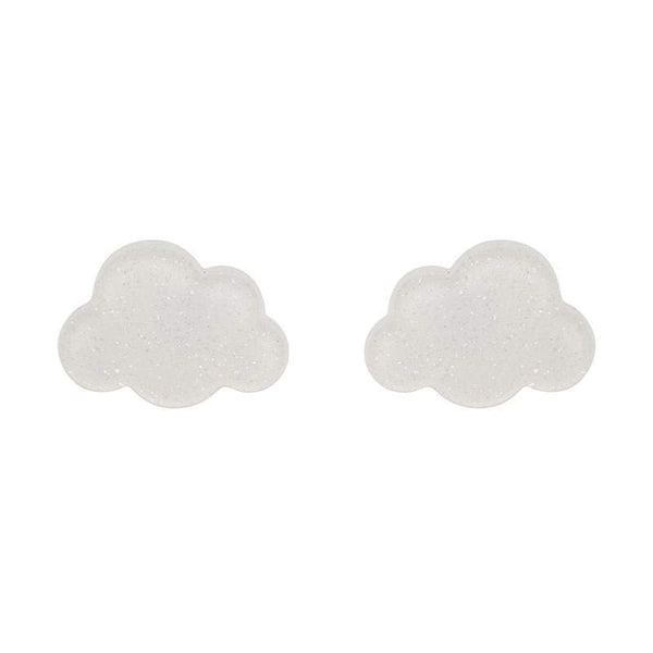 Erstwilder - Cloud Glitter Resin Stud Earrings - White