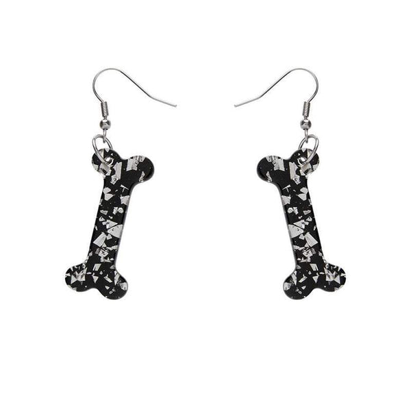 Erstwilder Bones Chunky Glitter Resin Drop Earrings - White