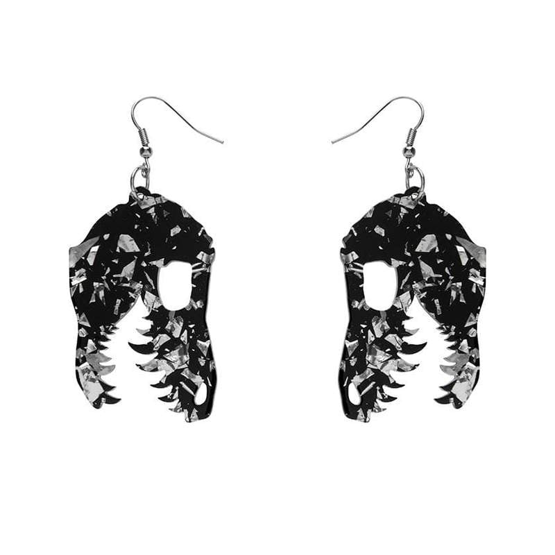 Erstwilder - Fossil Chunky Glitter Resin Drop Earrings - White