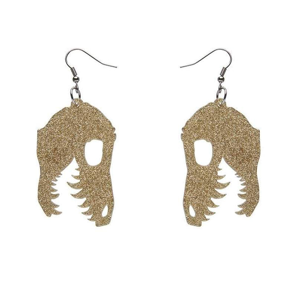 Erstwilder - Fossil Glitter Resin Drop Earrings - Gold
