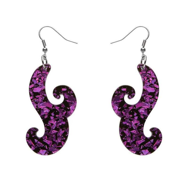 Erstwilder - Nouveau Chunky Glitter Resin Drop Earrings - Purple