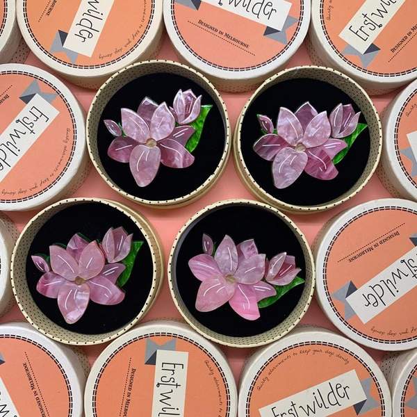 Erstwilder - Magnificent Pink Magnolia Brooch - A Fuller Bloom (2019)