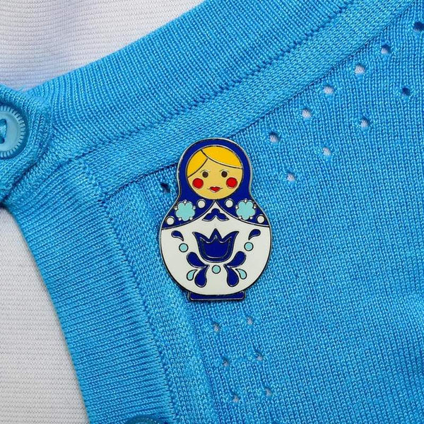 Erstwilder - Matryoshka Memories Enamel Pin - (Medium/Blue)