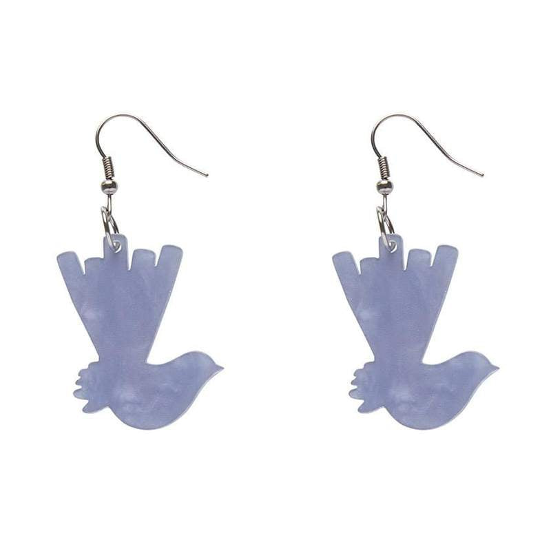Erstwilder - Wagtail Ripple Resin Drop Earrings - Blue