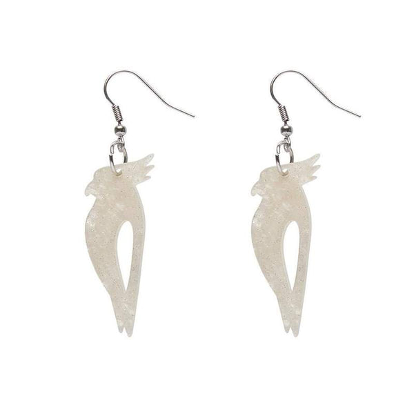 Erstwilder - Kookaburra Ripple Glitter Resin Drop Earrings - Cream