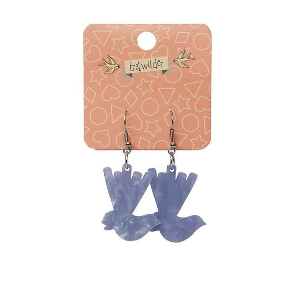 Erstwilder - Wagtail Ripple Resin Drop Earrings - Blue
