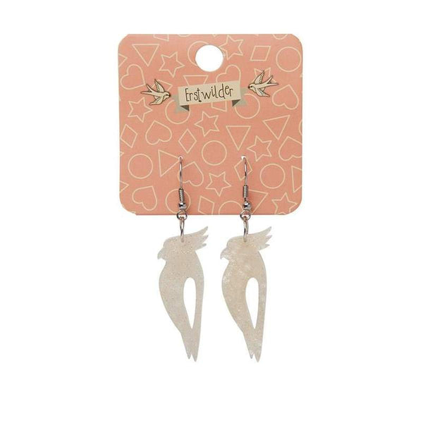 Erstwilder - Kookaburra Ripple Glitter Resin Drop Earrings - Cream