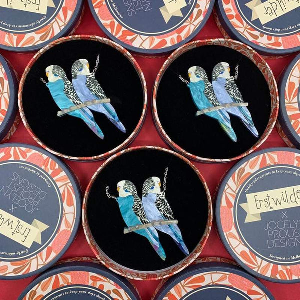 Erstwilder - Pair O' Keets Budgerigars Necklace - Jocelyn Proust (2021)