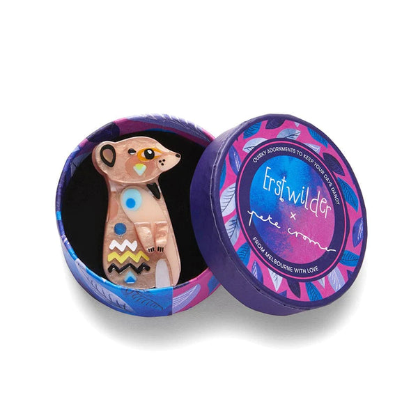 Erstwilder - The Masterful Meerkat Mini Brooch - Pete Cromer Wildlife (2022)